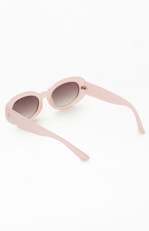 Pink Oval Cat Eye Sunglasses image number 4
