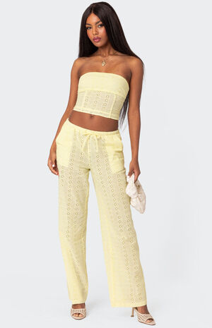 Lemon Lacey Cotton Pants image number 1