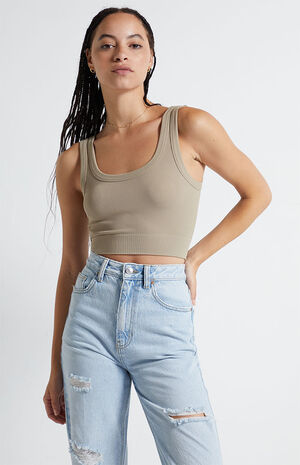 Thick Strap Seamless Tank Top image number 1