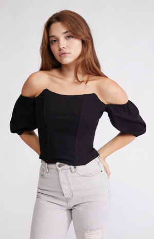 Short Sleeve Longline Corset Top image number 1