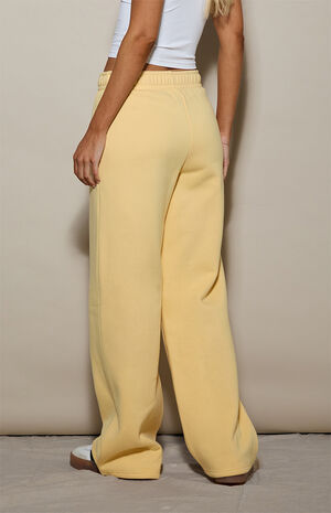 Yellow Ultra Soft Fleece Baggy Sweatpants image number 4