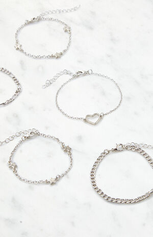 5 Pack Star & Chain Bracelets image number 2