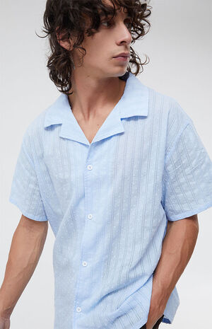 Pointelle Textured Woven Camp Shirt image number 2