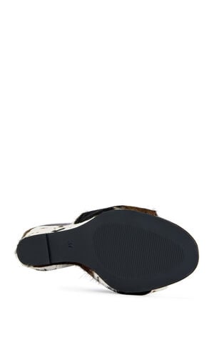Women's Cow Calf Hair Wedge Mules image number 5