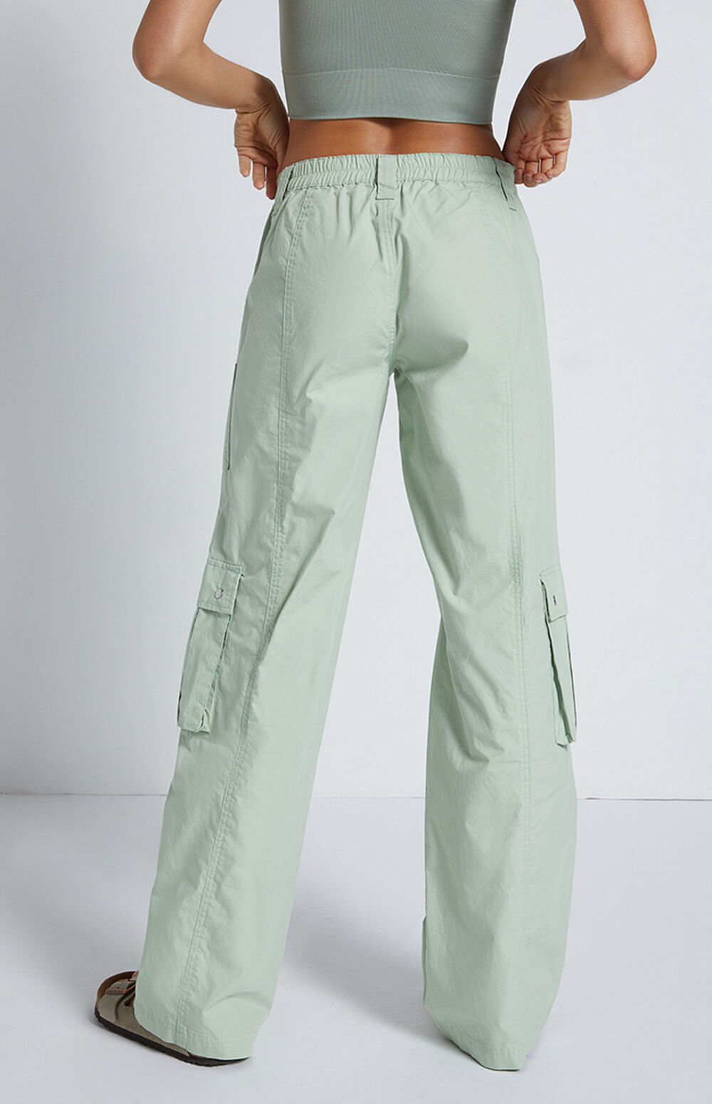 PacSun Green Low Rise Puddle Pants PacSun