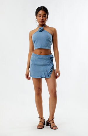 Denim Rose Halter Top image number 4