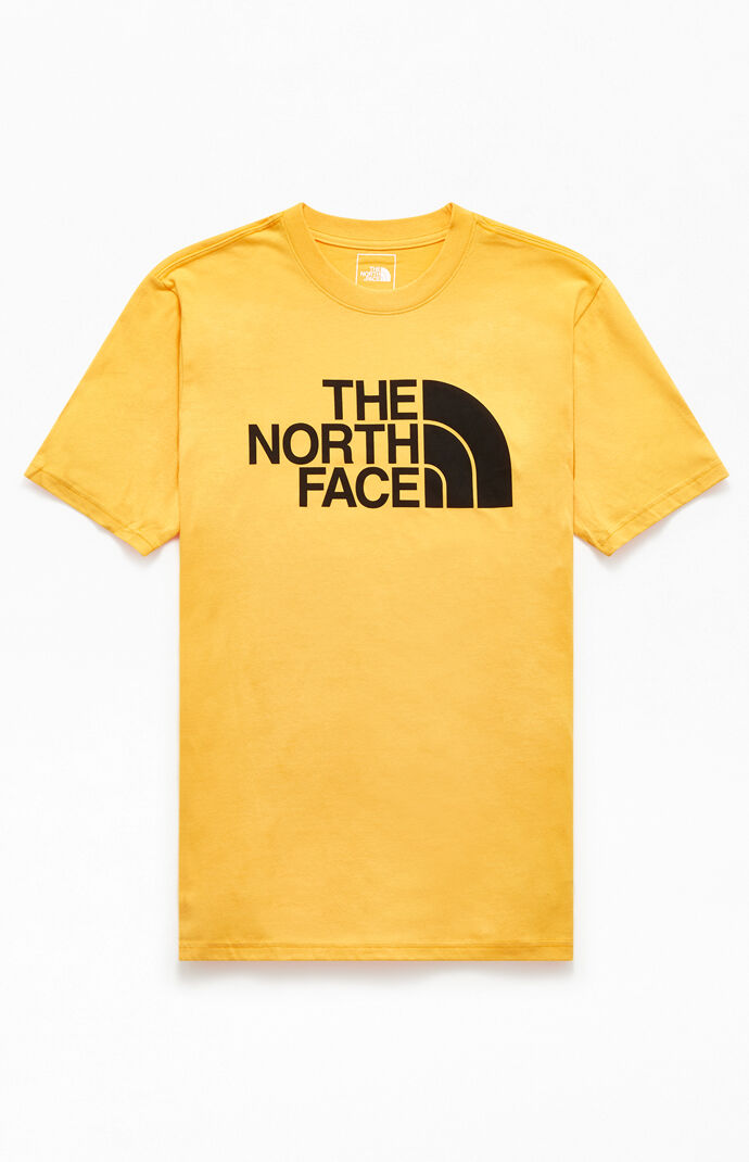 north face yellow shirt