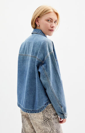 Medium Indigo Denim Shacket image number 4