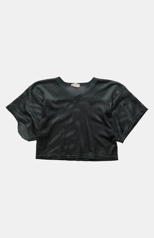 90s Mesh Jersey V-neck Cropped Top image number 1