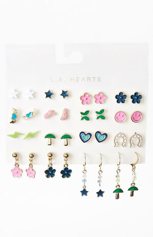 16 Pack Girlie Pretty Earrings image number 1
