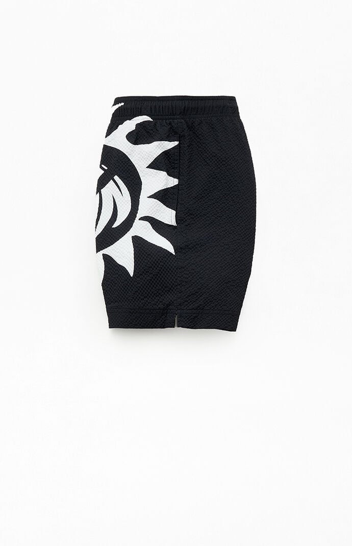 Pacsun Logo Seersucker 4.5" Swim Trunks