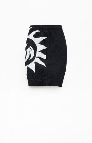 Black Logo Seersucker 4.5" Swim Trunks image number 3