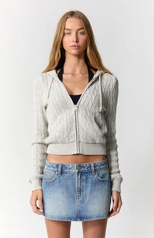 Piper Stretch Medium Blue Jean Micro Mini Skirt image number 2