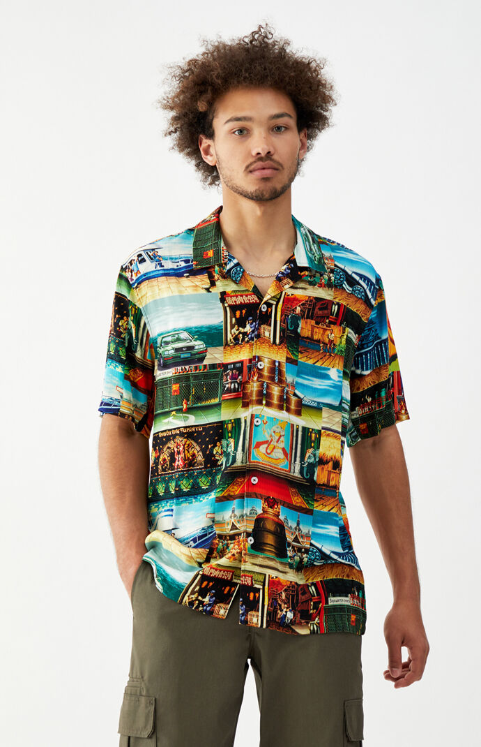 x Street Fighter Stage Resort Camp Shirt