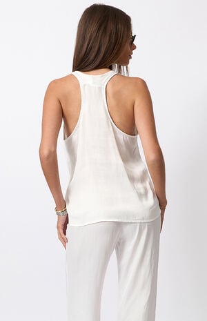 White Deep U Tank Top image number 3