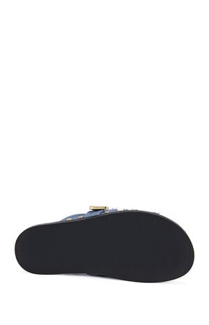 Women's Zale Studded Flat Denim Mules image number 5