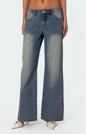 Magda Low Rise Acid Wash Jeans image number 2