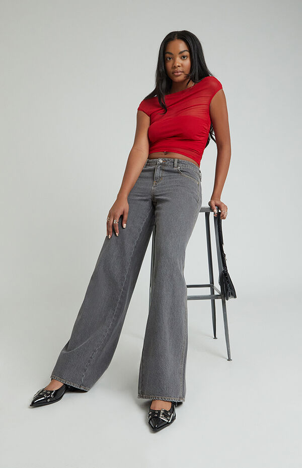 Casey Low Rise Baggy Jeans Gray