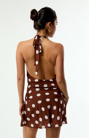Tate Polka Dot Cowl Mini Dress image number 4