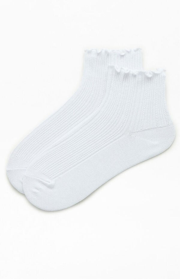 John Galt White Ruffle Ankle Socks | PacSun