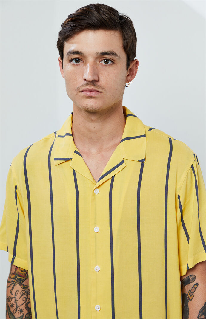 Yellow Striped Camp Shirt