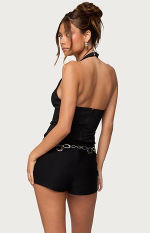 Stassy Abstract Cutout Halter Top image number 3