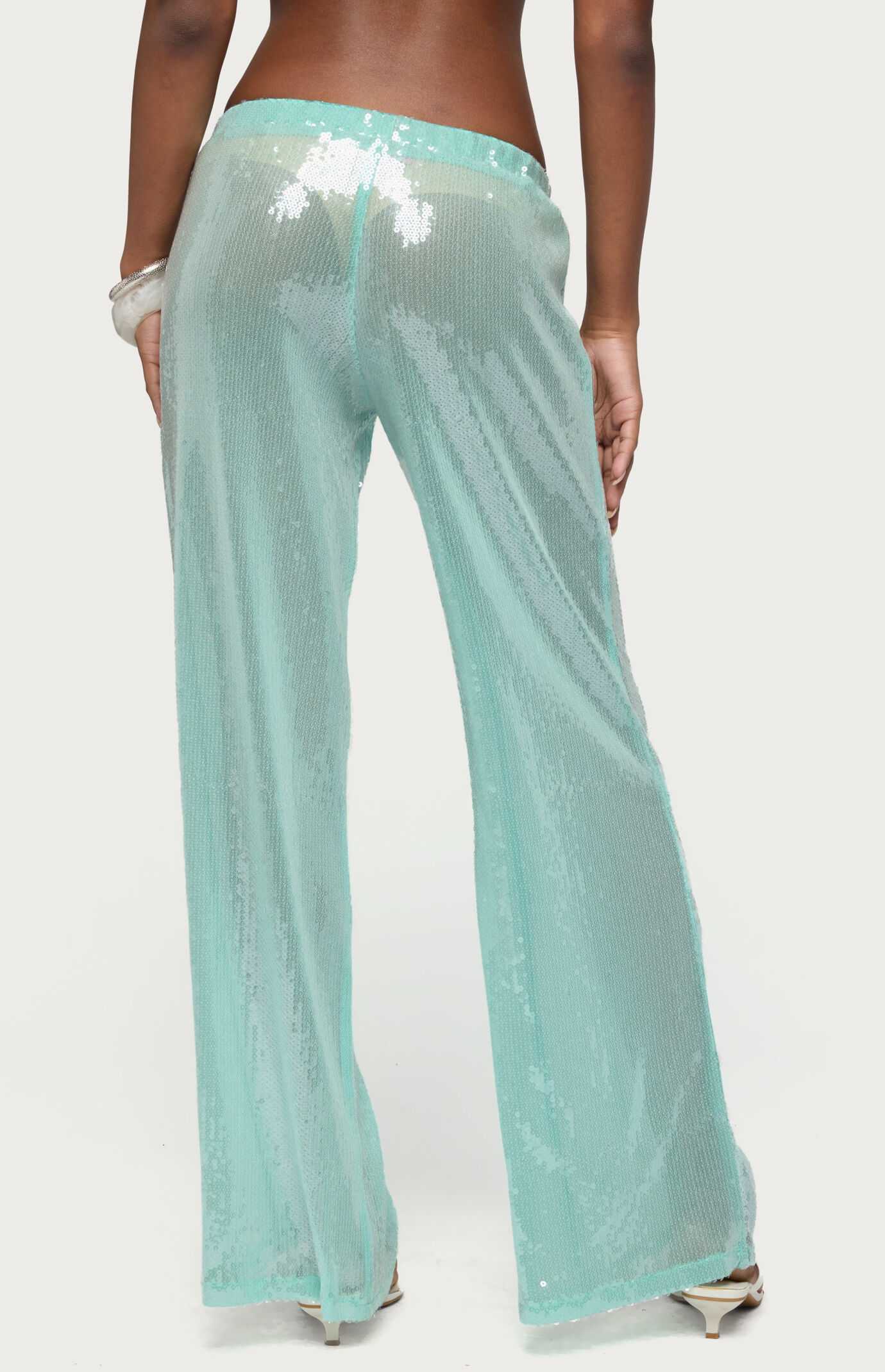 Edikted Avalee Sequin Wide Leg Pants