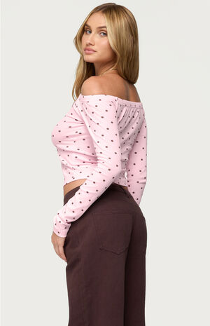 Leandra Off Shoulder Polk Dot Top image number 2