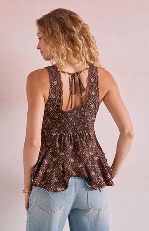 Ollie Lace Trim Floral Tank Top image number 4