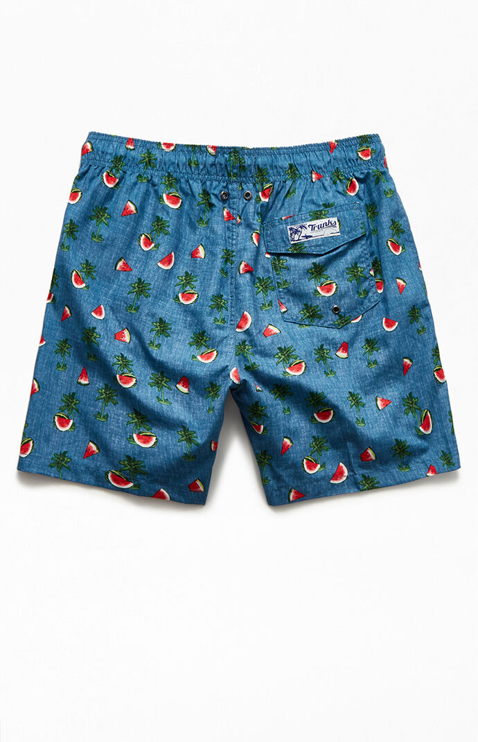 Chambray Watermelon 16" Swim Trunks
