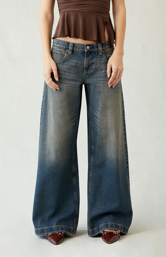 Pacsun Sloane Low Rise Ultra Baggy Jeans Dark Blue Tint | PacSun