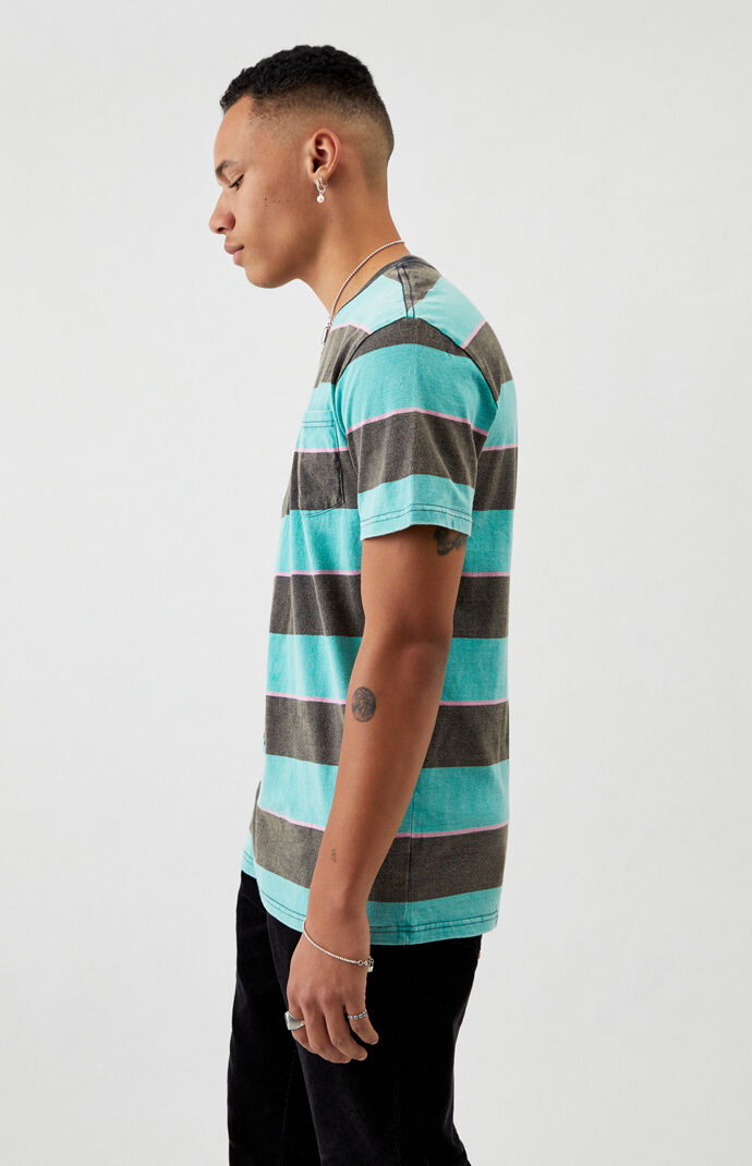 Wash Striped Pocket T-Shirt