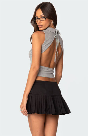 Mock Neck Open Back Top image number 5