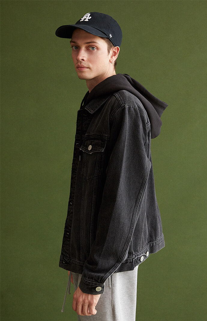 Black denim sales jacket pacsun