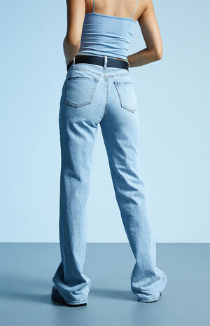 Eco Light Blue High Waisted Bootcut Jeans image number 4