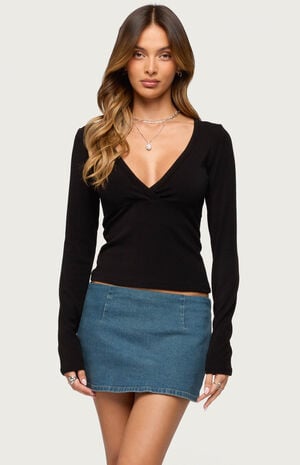 Doron V Neck Long Sleeve Top image number 1