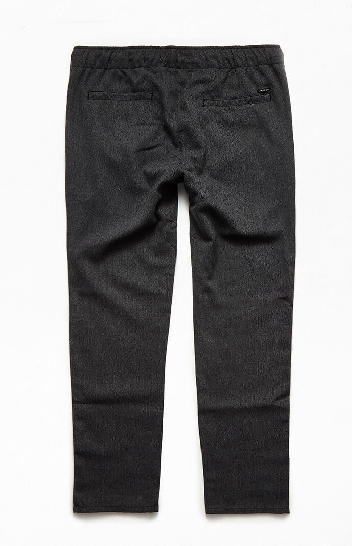 パンツ CAV-000 herringbone Black Slacks Pants CDG Homme: Men's Elasticated Waist Herringbone Trousers