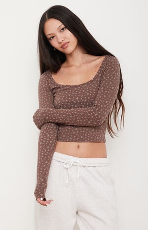 Scooped Out Long Sleeve Top
