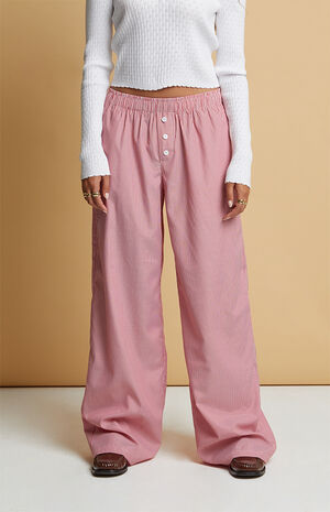 Red Striped Boxer Pajama Pants image number 2