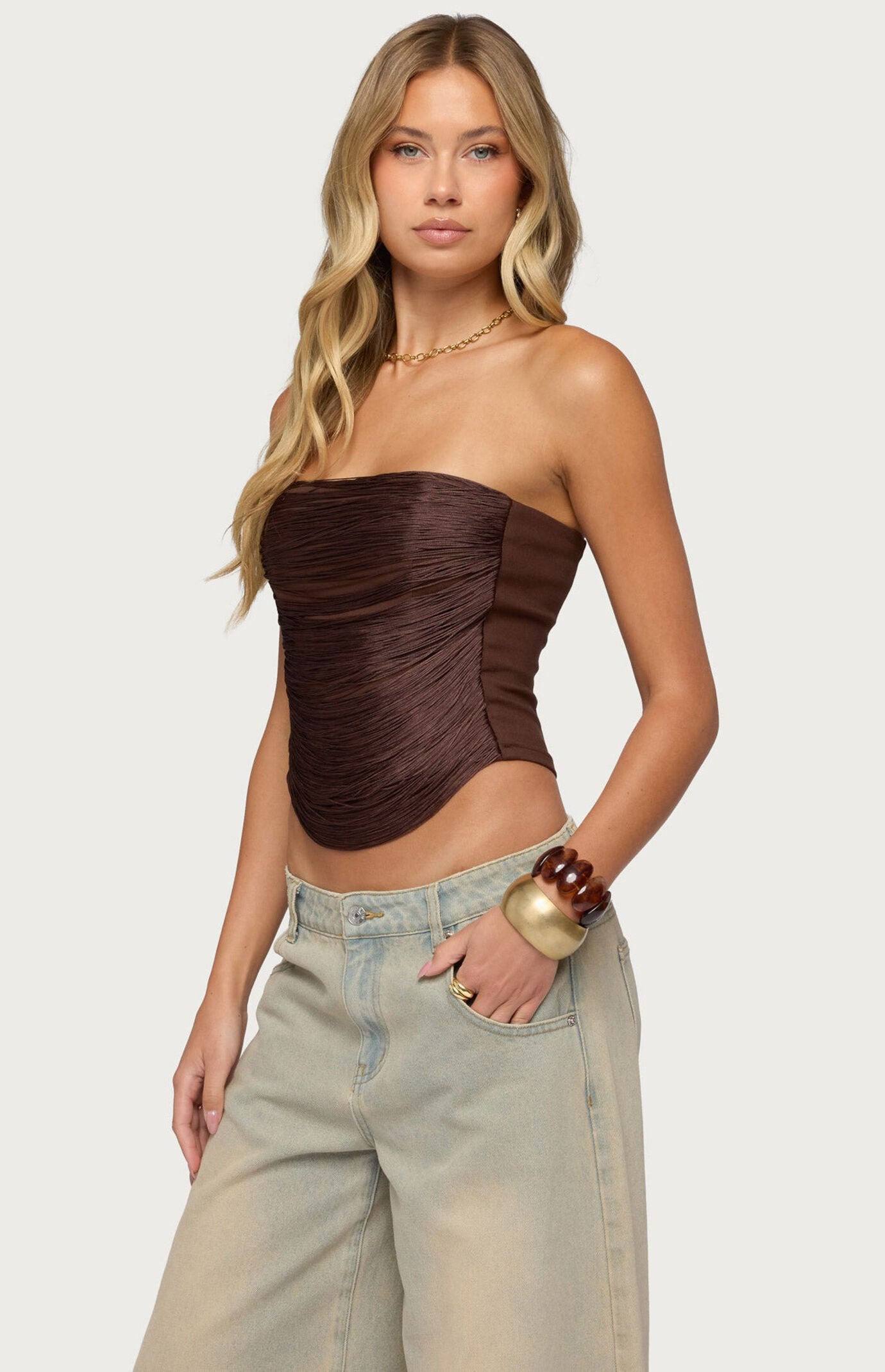 Edikted Raddix Fringed Strapless Corset