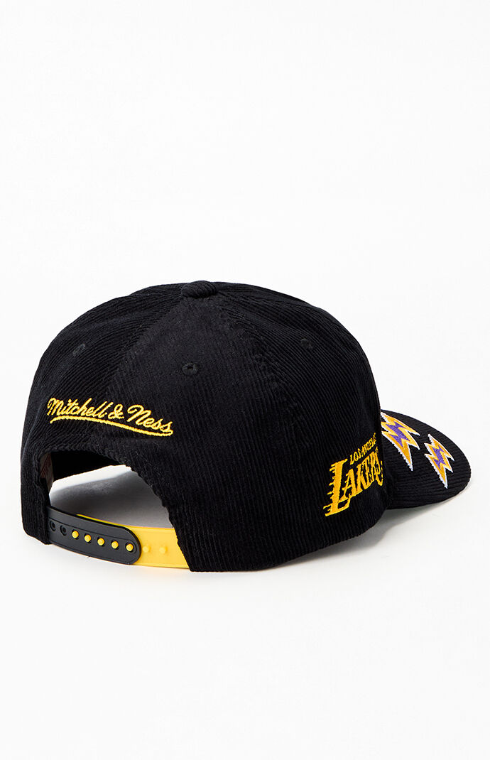Mitchell Ness LA Lakers Corduroy Snapback Hat PacSun