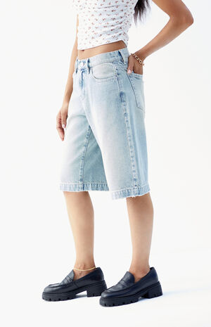 Light Indigo Extreme Denim Jorts image number 3