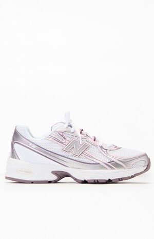 White & Pink 740 Sneakers image number 1