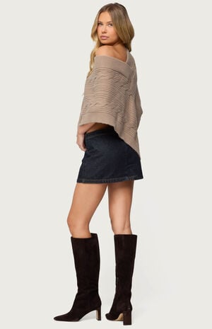 Vickey Cable Knit Poncho image number 3