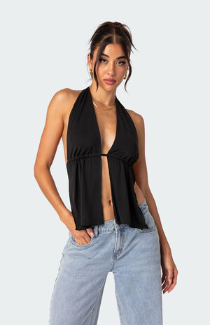 Split Front Top Halter Top image number 3