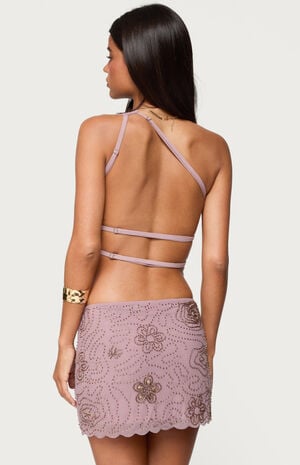 Astrid Beaded Backless One Shoulder Top image number 3