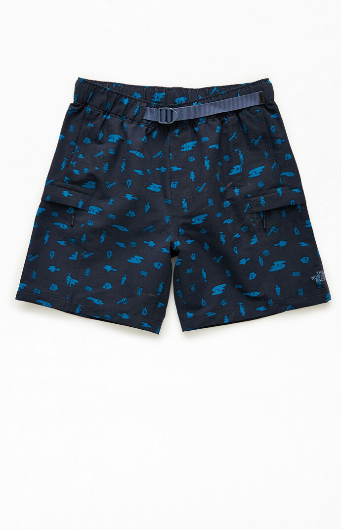 Navy Classic V Belted Shorts