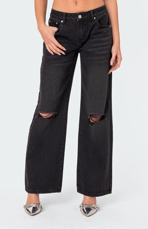 Debbie Distressed Low Rise Baggy Jeans image number 3