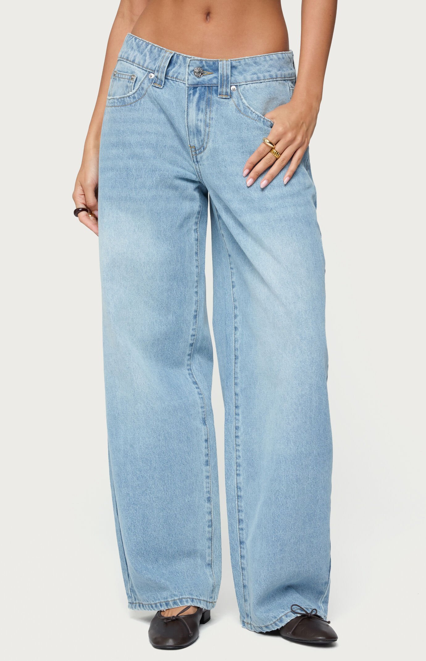 Edikted Rivka Low Rise Straight Leg Jeans