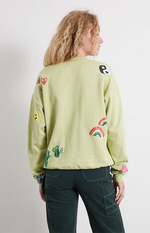 Eco Art Doodle Boyfriend Crew Neck Sweatshirt image number 3